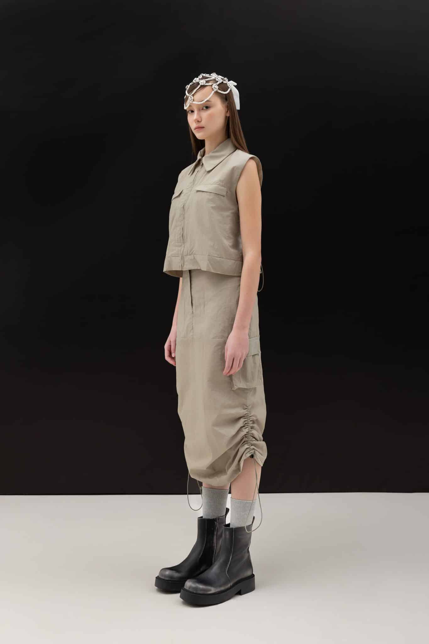 Barret Ruched Skirt in Sage